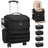 Relavel rolling makeup train case front view for on-site beauty storage.