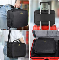 Relavel travel case with shoulder strap for easy hands-free carrying on trips.