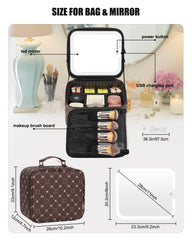 Relavel travel makeup bag shows three-color lighting for accurate makeup in any setting.