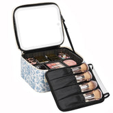 Relavel travel makeup bag with LED mirror offers three-color lighting for touch-ups