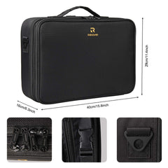 Relavel travel makeup train case adjustable dividers enable tidy, customizable makeup tool setup