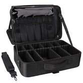 Relavel travel makeup train case closed showing durable exterior for secure travel storage