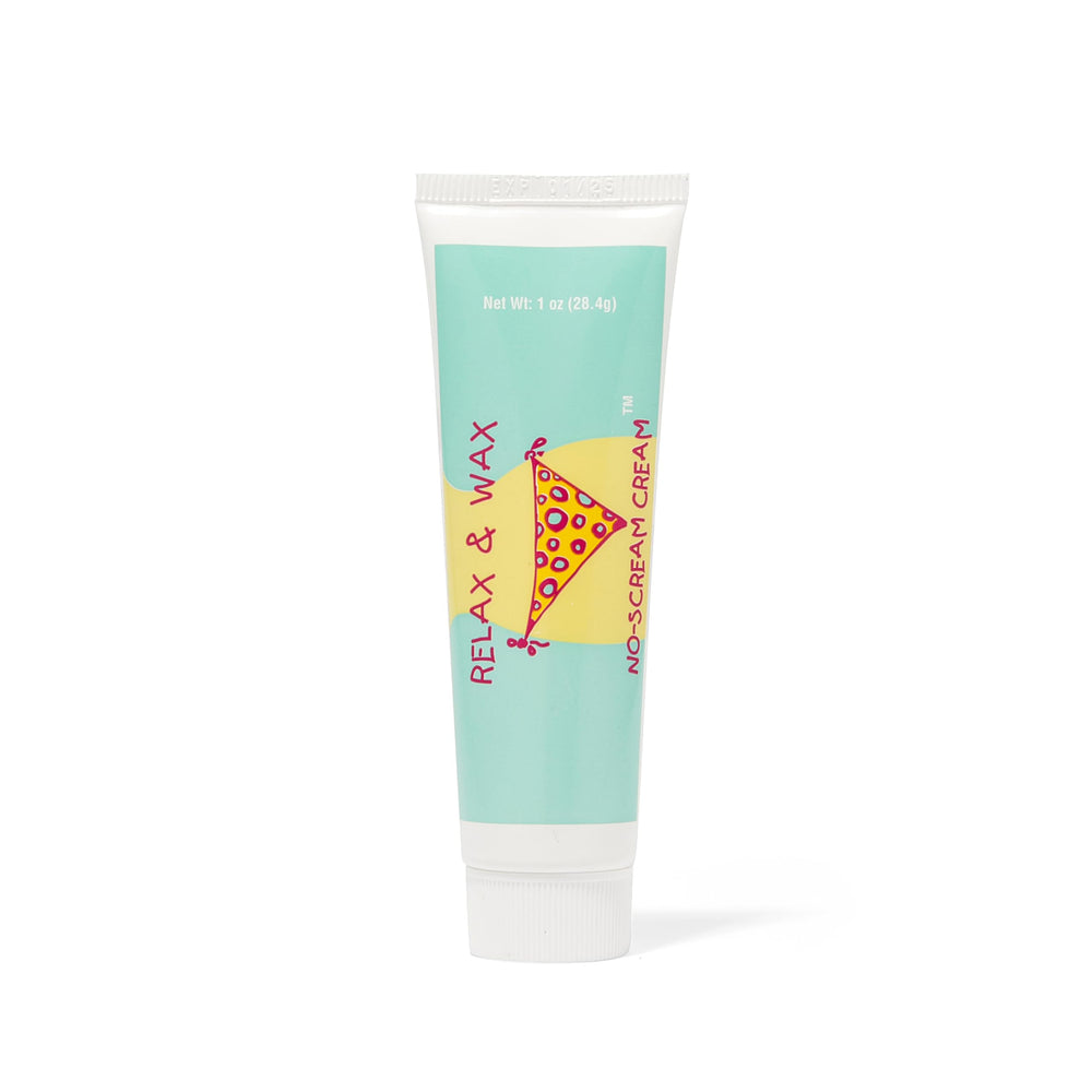 Relax and Wax No Scream Cream 1oz tube shown for pre-wax numbing.
