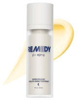 Remedy Science healthy aging serum bottle shows fast-absorbing hydration for night use