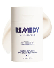 Remedy for Rich Moisture jar demonstrates rich texture for deep hydration and barrier support.