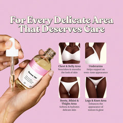 Renew Her oil being applied to the arm—versatile use for dry skin.