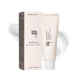 Renforcer Relief Sun SPF50+ bottle closeup showing lightweight daily protection.