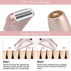 RenFox body-trimmer head in use for leg and arm hair with clean, quick results.