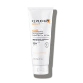 Replenix Antioxidant Hydrating Sunscreen SPF50+ bottle front for daily UV protection.