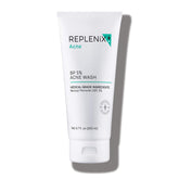 Replenix BP Acne Face Wash bottle showcases a dermatologist-grade cleanser for clear skin.