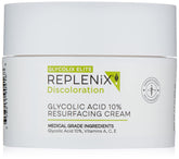 Replenix Glycolic Acid 10% cream bottle for daily resurfacing and hydration.