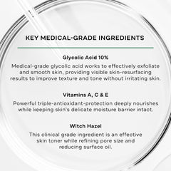 Replenix Glycolic Acid 10% pads application demonstrates targeted area use.