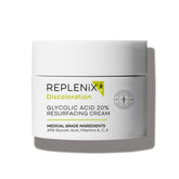 Replenix Glycolic Acid 20% jar shows hydrating resurfacing cream for smoother skin.