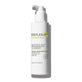 Replenix Glycolic Acid Resurfacing Facial Cleanser bottle shows potent exfoliation for smoother skin texture.