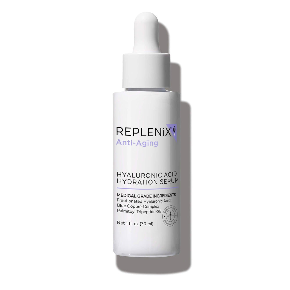 Replenix Pure Hydration serum bottle for daily hydration and smoother skin texture