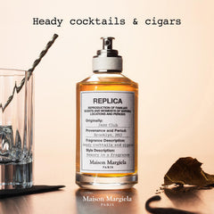 Replica Jazz Club rum accord close-up evokes smoky lounge atmosphere.