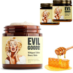 Rercarre whipped beef tallow honey balm packaging shown as premium daily moisturizer.