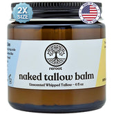 Reroot Organics Naked Tallow Balm jar closeup showing whipped texture for hydration