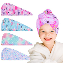RETON 4-pack microfiber hair-drying towel laid flat, large size for quick drying