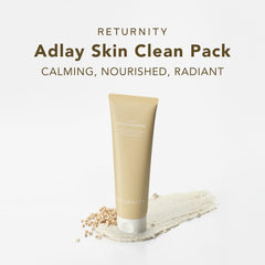 RETURNITY mask texture close-up highlights creamy clay and hydrating feel.