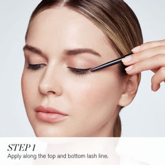 RevitaLash swatch on skin showing true Slate color payoff and even application
