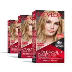 Revlon ColorSilk ammonia-free box showing easy at home color application