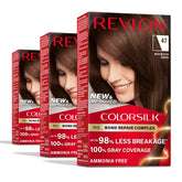 Revlon ColorSilk bottle and box highlight bond repair for stronger color results