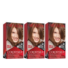 Revlon Colorsilk permanent hair color kit for at-home salon-like results.