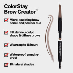 Revlon ColorStay Brow Creator spoolie brush for grooming and blending brows.