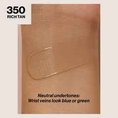 Revlon ColorStay rich tan swatches on arm for shade match