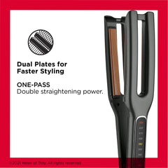 REVLON Double Straight copper ceramic plates glide smoothly for frizz-free finishes
