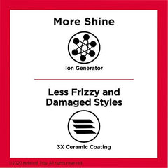 Revlon brush temperature settings image shows heat up to 430°F