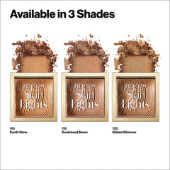 REVLON Skinlights bronzer brush-application demonstrates easy, light-weight application for a sun-kissed look.