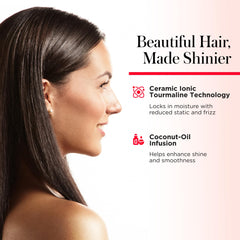 REVLON SmoothStay tourmaline ionic tech reduces static for frizz-free results.