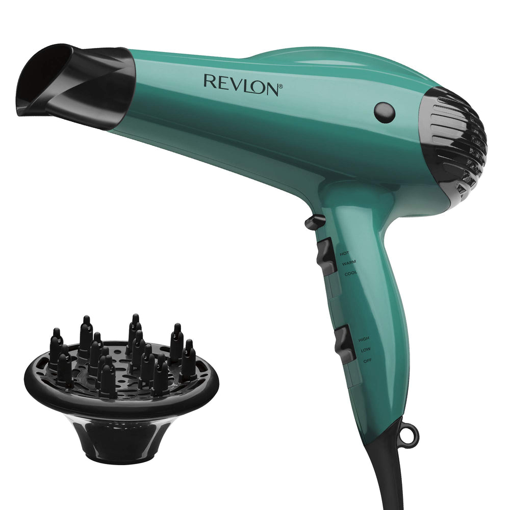 REVLON Volume Booster Hair Dryer in green offers voluminous lift for bold styles.
