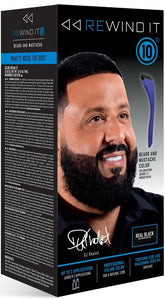REWIND IT 10 real black beard color kit box for lasting facial hair shade.