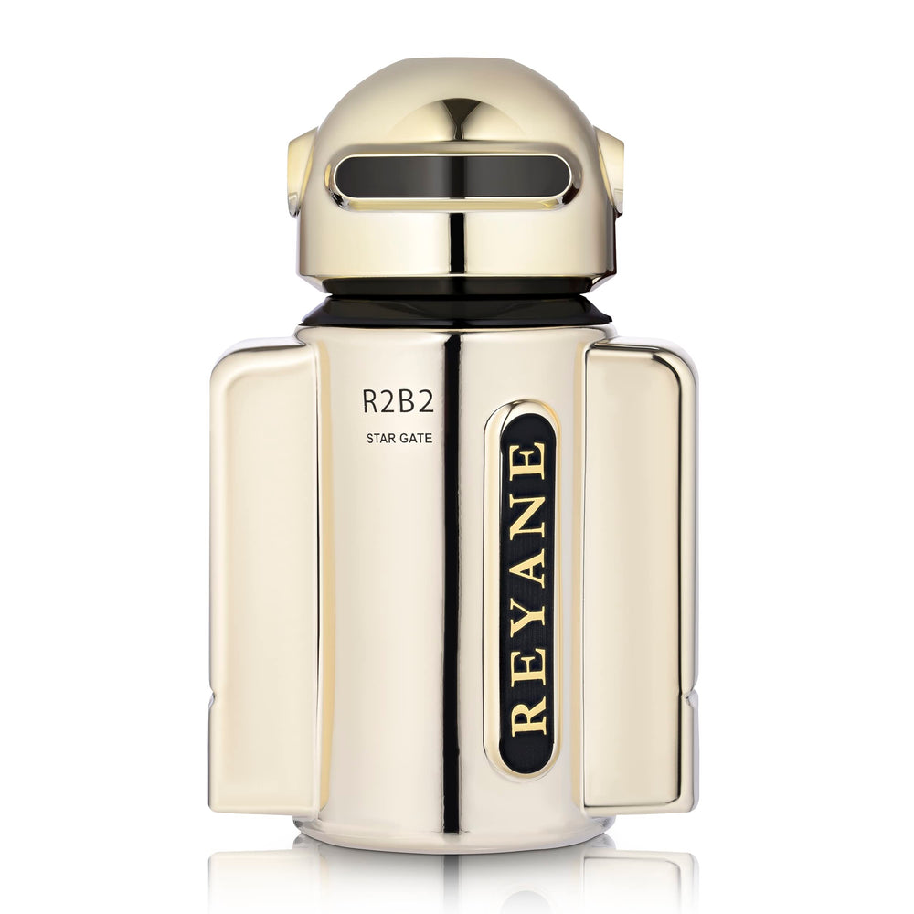 Reyane Tradition R2B2 Stargate bottle with astronaut glass for a premium, futuristic fragrance display