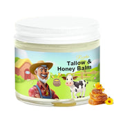 Rezebu Tallow and Honey Balm packshot shows natural hydration for dry skin.