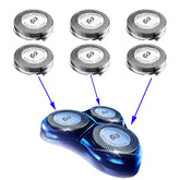 RF RollingFit HQ8 heads close-up showing Aquatec compatibility for a smooth shave