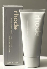 Rhode Barrier Restore Cream jar closeup demonstrating rich hydration for daily use.