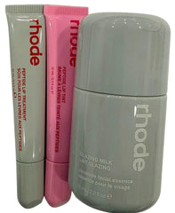 Rhode Glazed Trio Glazing Milk bottle shows hydrating ceramides for dewy priming.