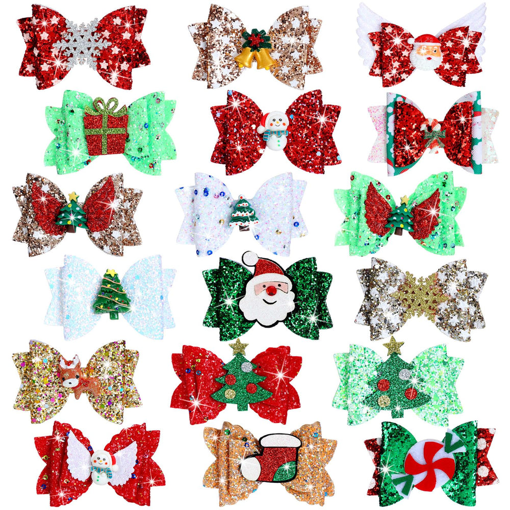 Riceshoot Christmas bow clip Santa design adds festive sparkle to holiday hair