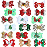 Riceshoot Christmas bow clip Santa design adds festive sparkle to holiday hair