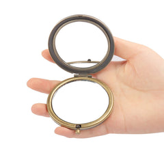 Rich Boxer vintage foldable mirror bronze closed back showcases portable storage and protective lid