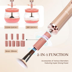 RICRIS automatic spin brush spinner highlights quick turnaround for daily makeup tools.