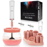 RICRIS electric makeup brush cleaner exterior housing enables easy storage and quick setup.