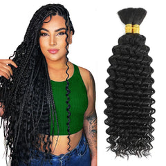 RICROF deep water wave braiding hair bulk for natural boho hairstyles