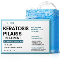 Rida Buffingbar body soap exfoliation targets KP for smoother skin.