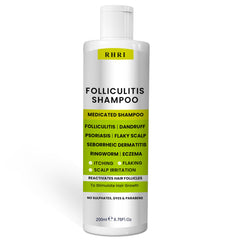 Rida Hair Research Institute anti fungal shampoo bottle demonstrates convenient scalp care for itchy relief