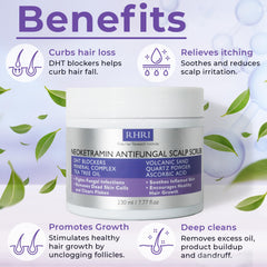 Rida anti fungal scrub being applied to scalp for soothing cleansing
